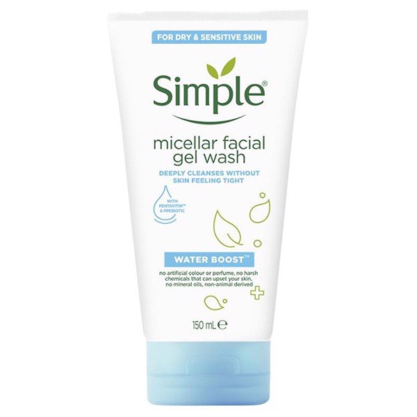 Gel Tẩy Trang Simple Water Boost Micellar Facial Gel Wash